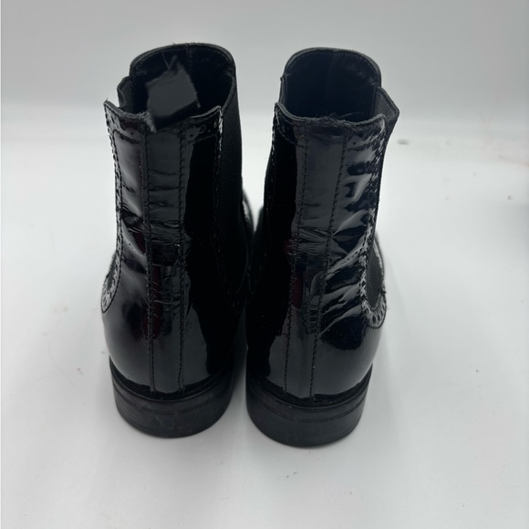 🇮🇹 AQUATALIA Italy Black Patent Leather Chelsea Ankle Boots - Picture 4 of 10